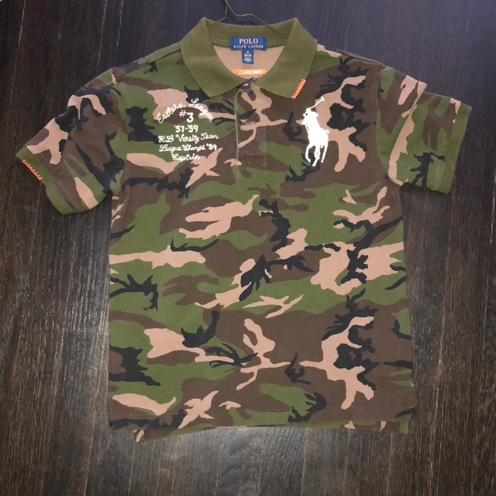 Ralph Lauren Polo camo green short sleeve boys size M (10-12)